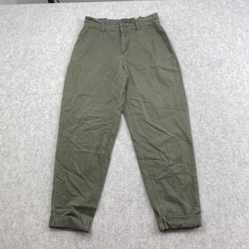 Banana Republic Pants Womens 2 (27x25) Green Barrel Chino Twill Relaxed Cuffed